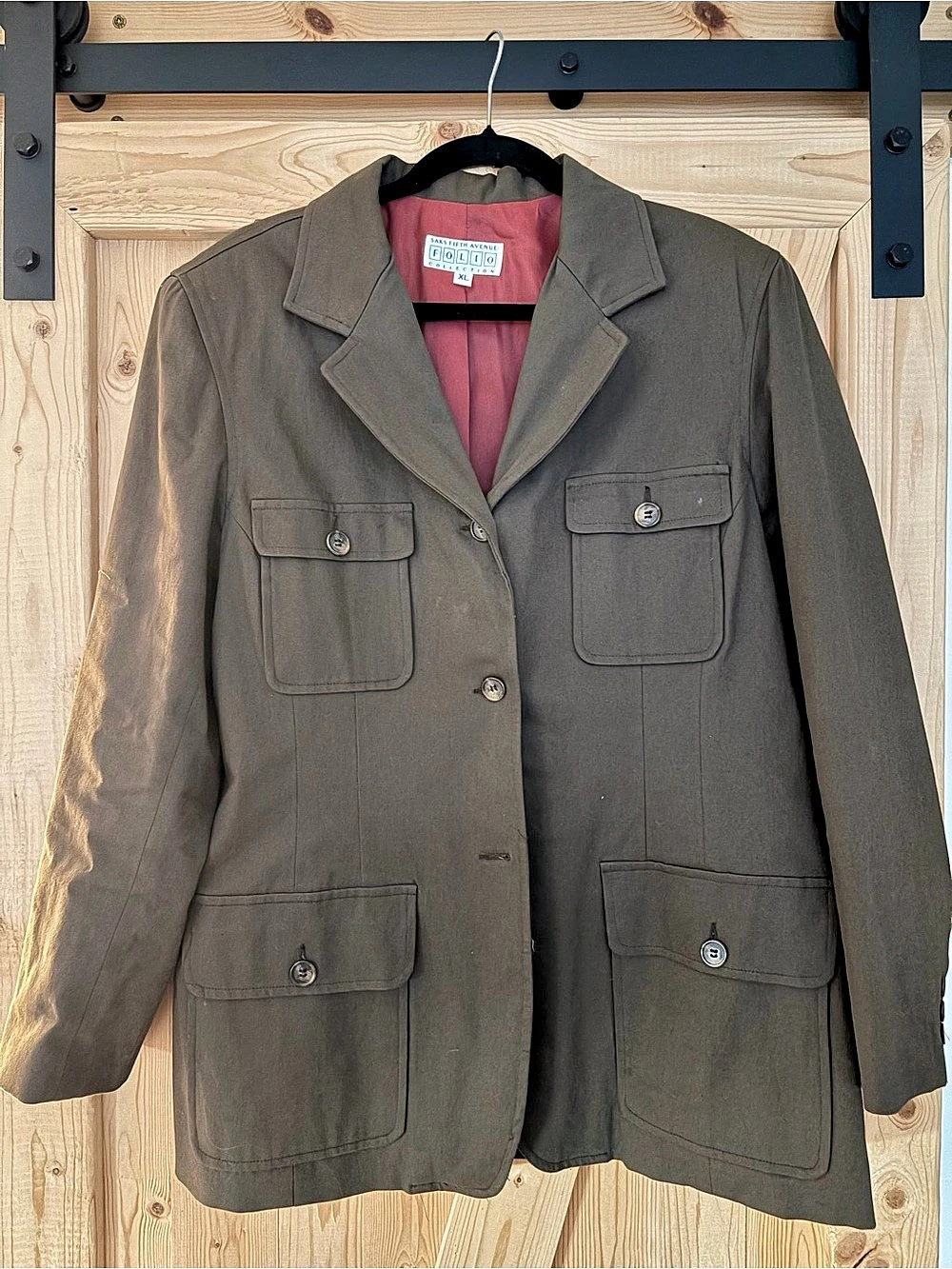 Saks Fifth Avenue Collection Vintage Utility Jacket Brown XL